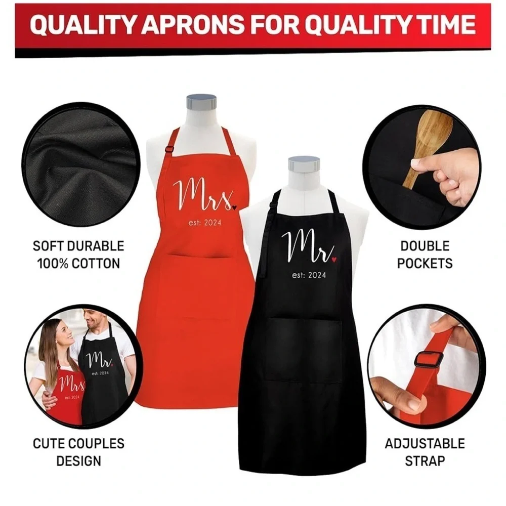 Mr And Mrs Aprons - Wedding Gifts For The Couple/Anniversary Presents (060)